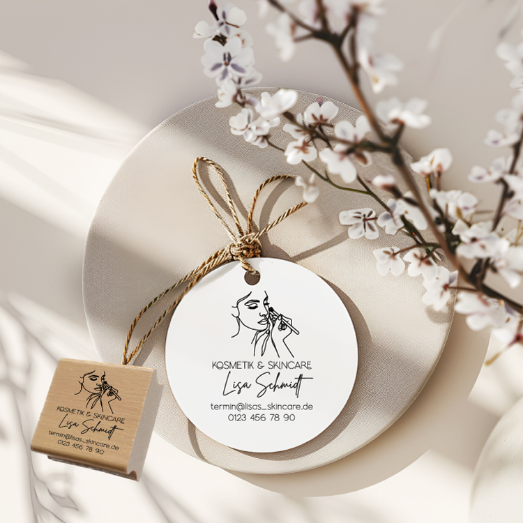 Personalisierter Skincare Stempel für Kosmetik & Make-up  (4–10 cm) "Lisa"