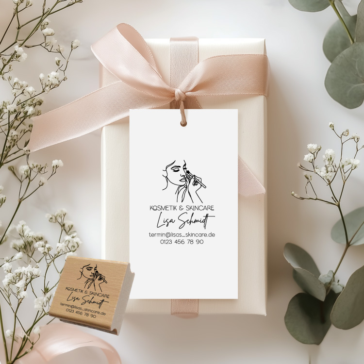 Personalisierter Skincare Stempel für Kosmetik & Make-up  (4–10 cm) "Lisa"