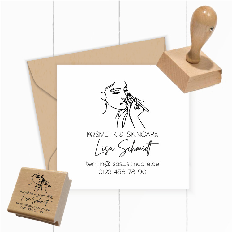 Personalisierter Skincare Stempel für Kosmetik & Make-up  (4–10 cm) "Lisa" - ST0777