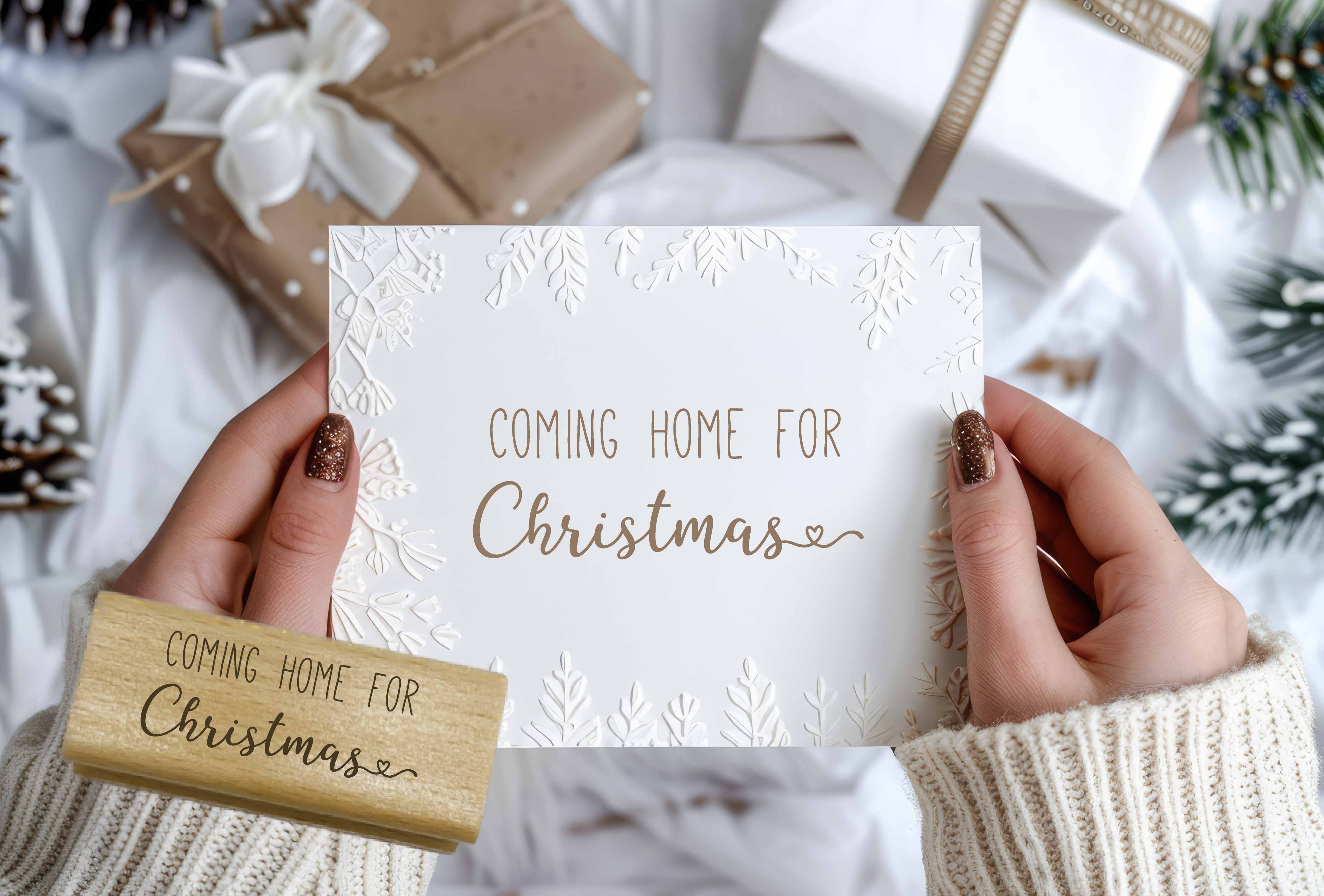 Stempel „Coming Home for Christmas“