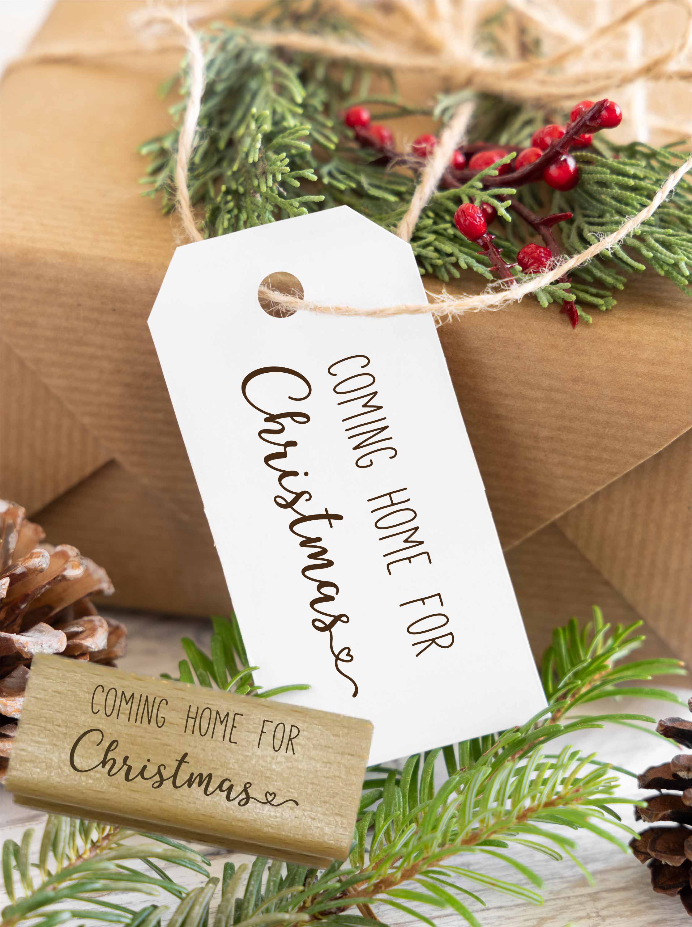 Stempel „Coming Home for Christmas“