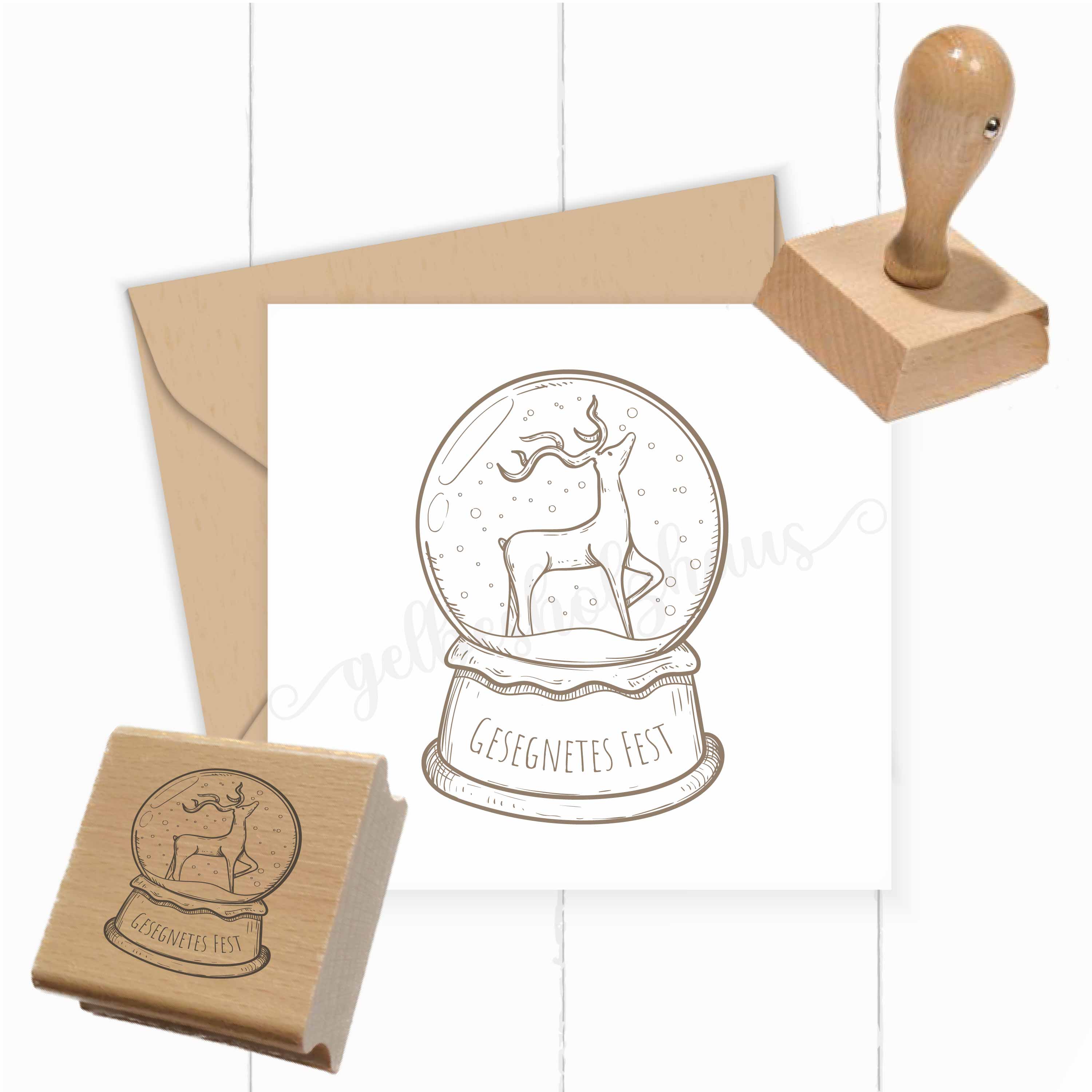 Christlicher Weihnachtsstempel „Gesegnetes Fest“ Schneekugel - ST0782