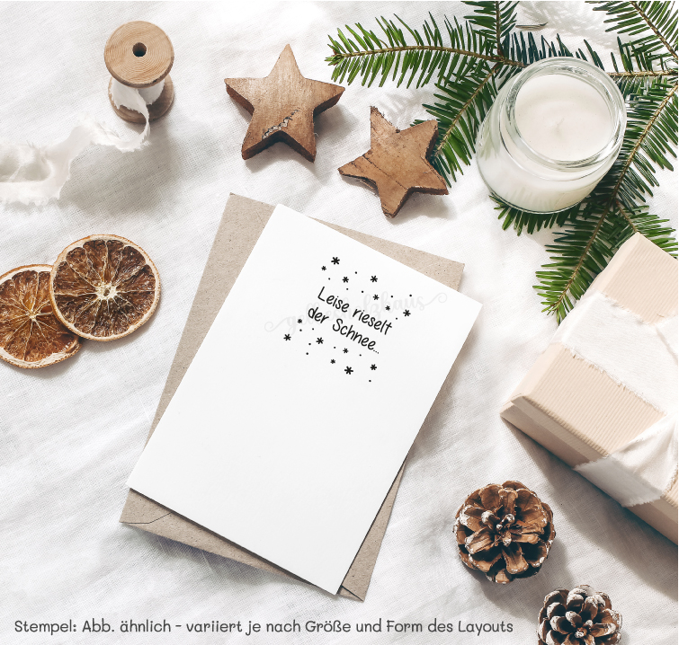 Weihnachtsstempel „Leise rieselt der Schnee...“