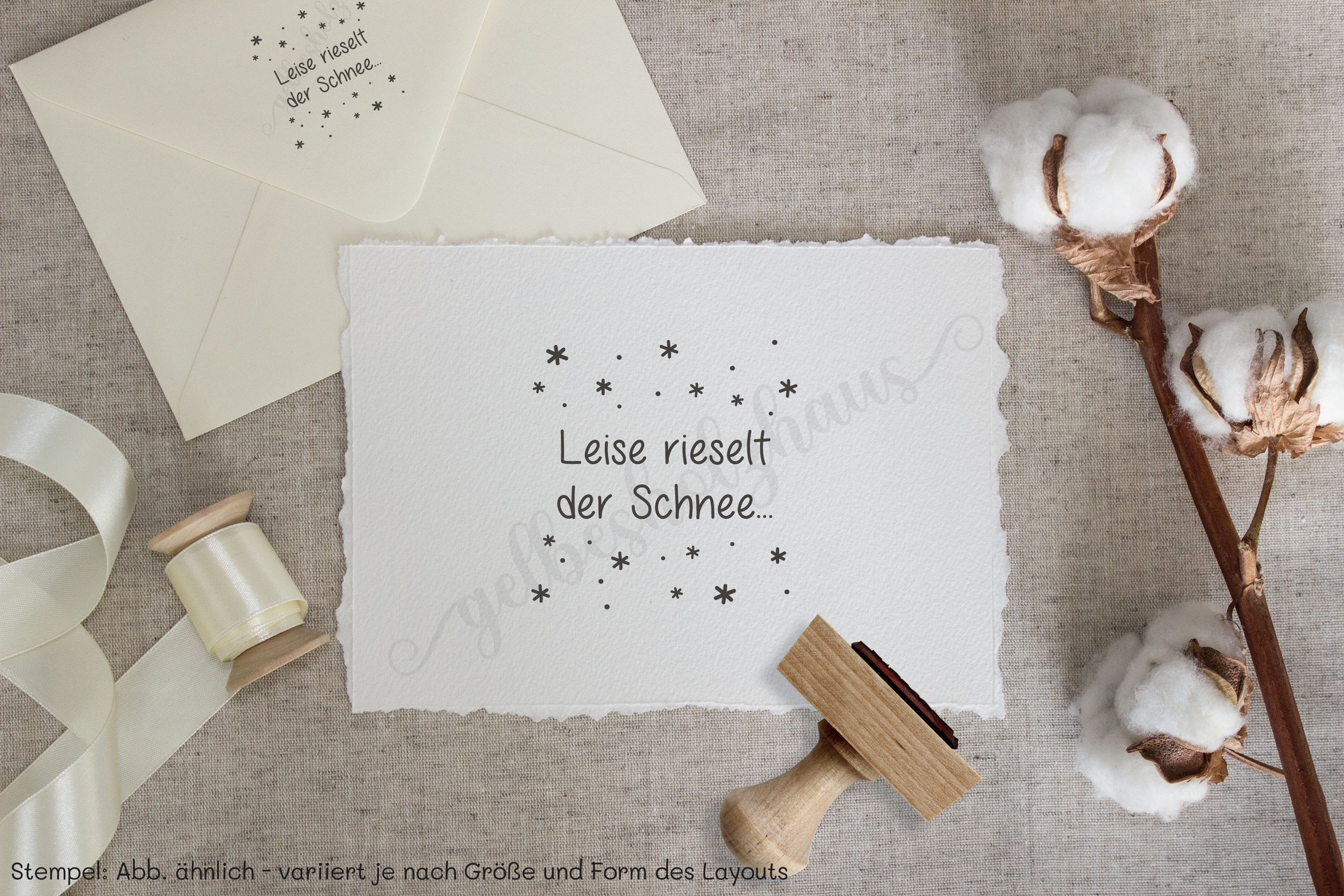 Weihnachtsstempel „Leise rieselt der Schnee...“