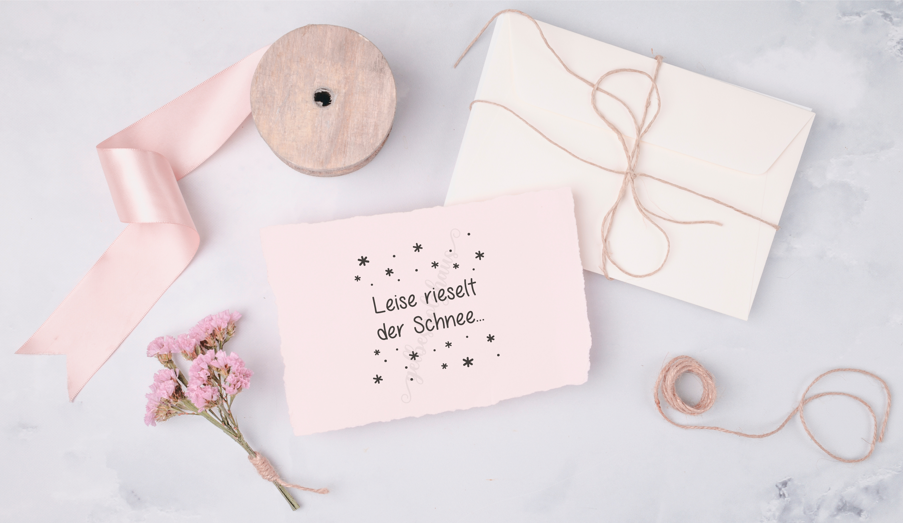 Weihnachtsstempel „Leise rieselt der Schnee...“