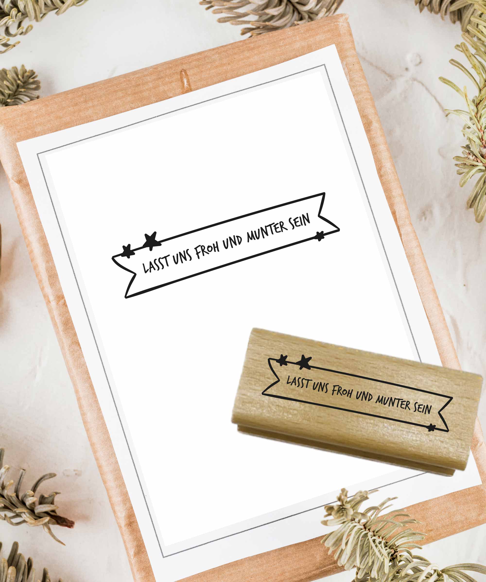 Weihnachtsstempel „Lasst uns froh und munter sein“