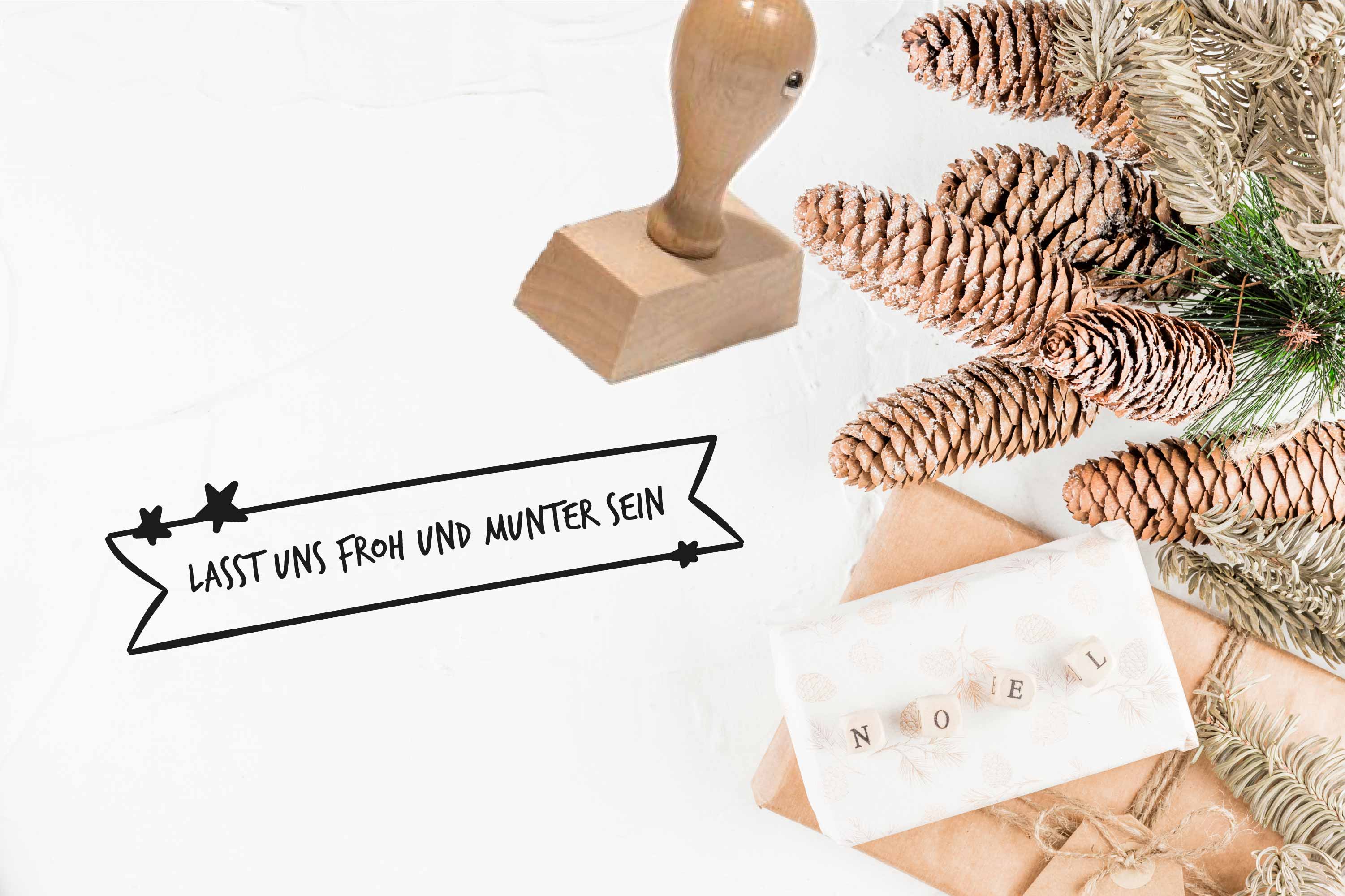 Weihnachtsstempel „Lasst uns froh und munter sein“