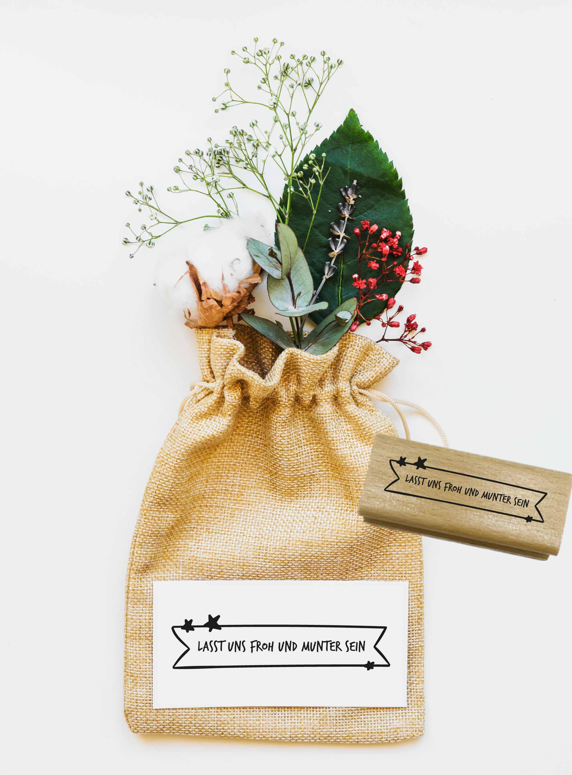 Weihnachtsstempel „Lasst uns froh und munter sein“