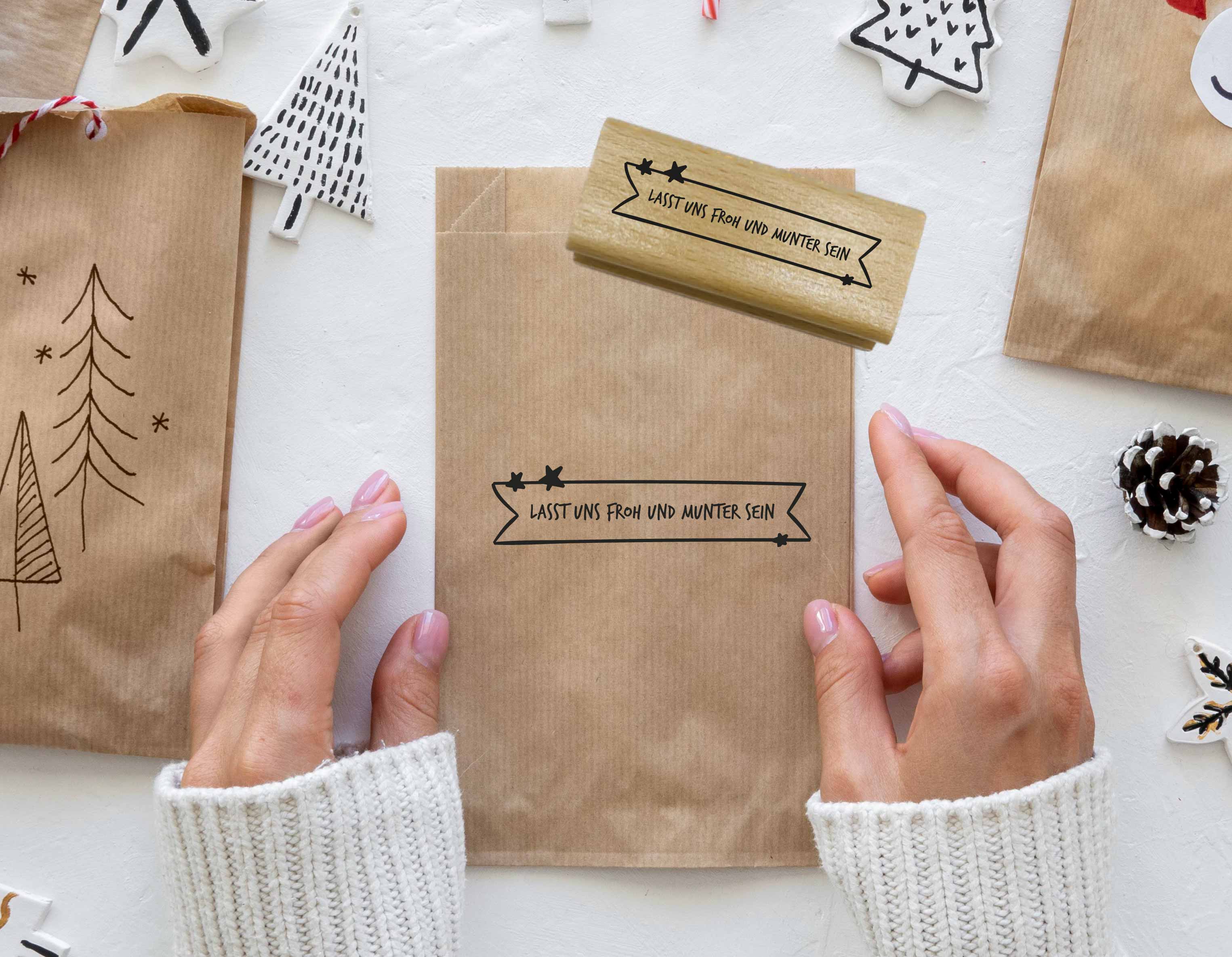 Weihnachtsstempel „Lasst uns froh und munter sein“