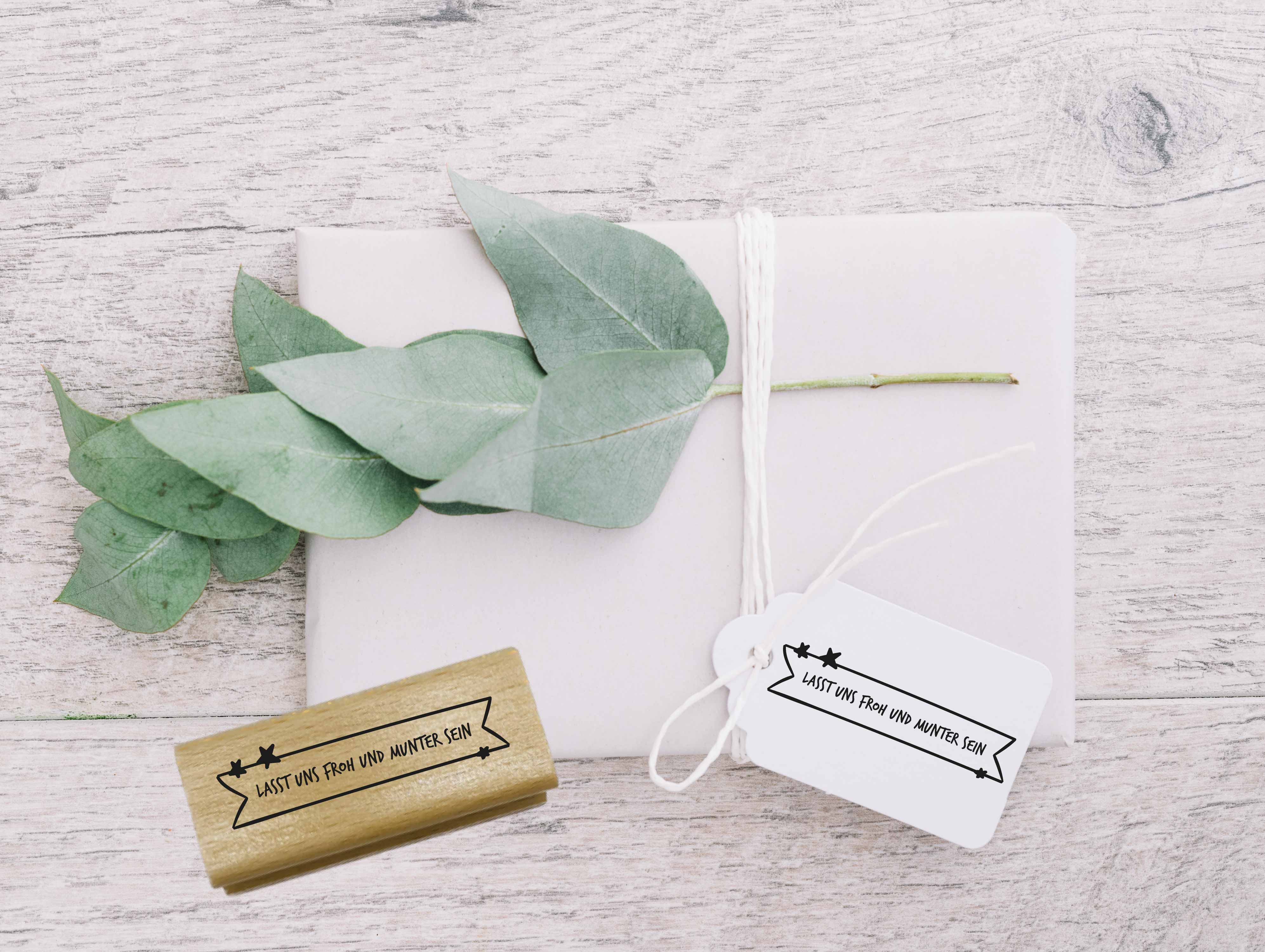 Weihnachtsstempel „Lasst uns froh und munter sein“