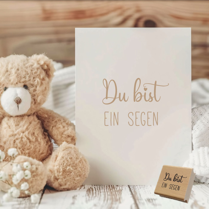 Stempel mit 10 liebevollen Motiven – Sprüche & Segenswünsche