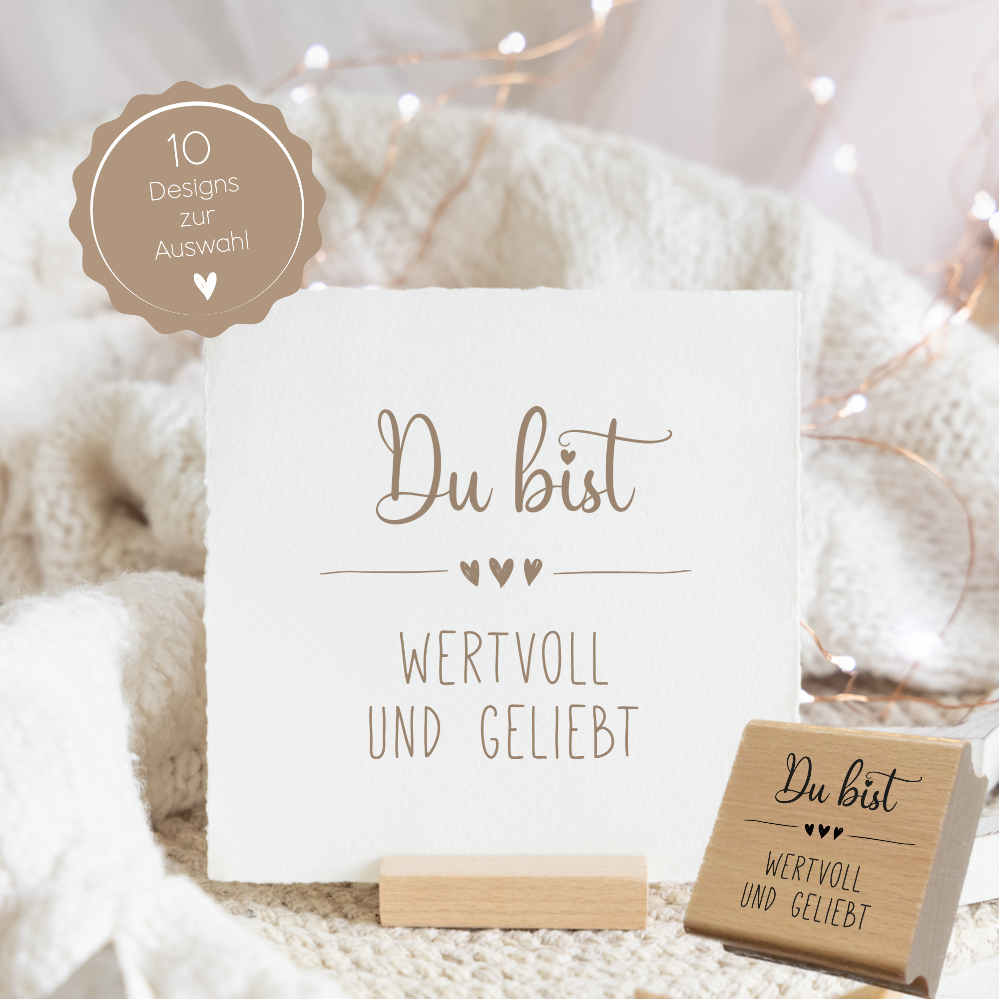 Stempel mit 10 liebevollen Motiven – Sprüche & Segenswünsche