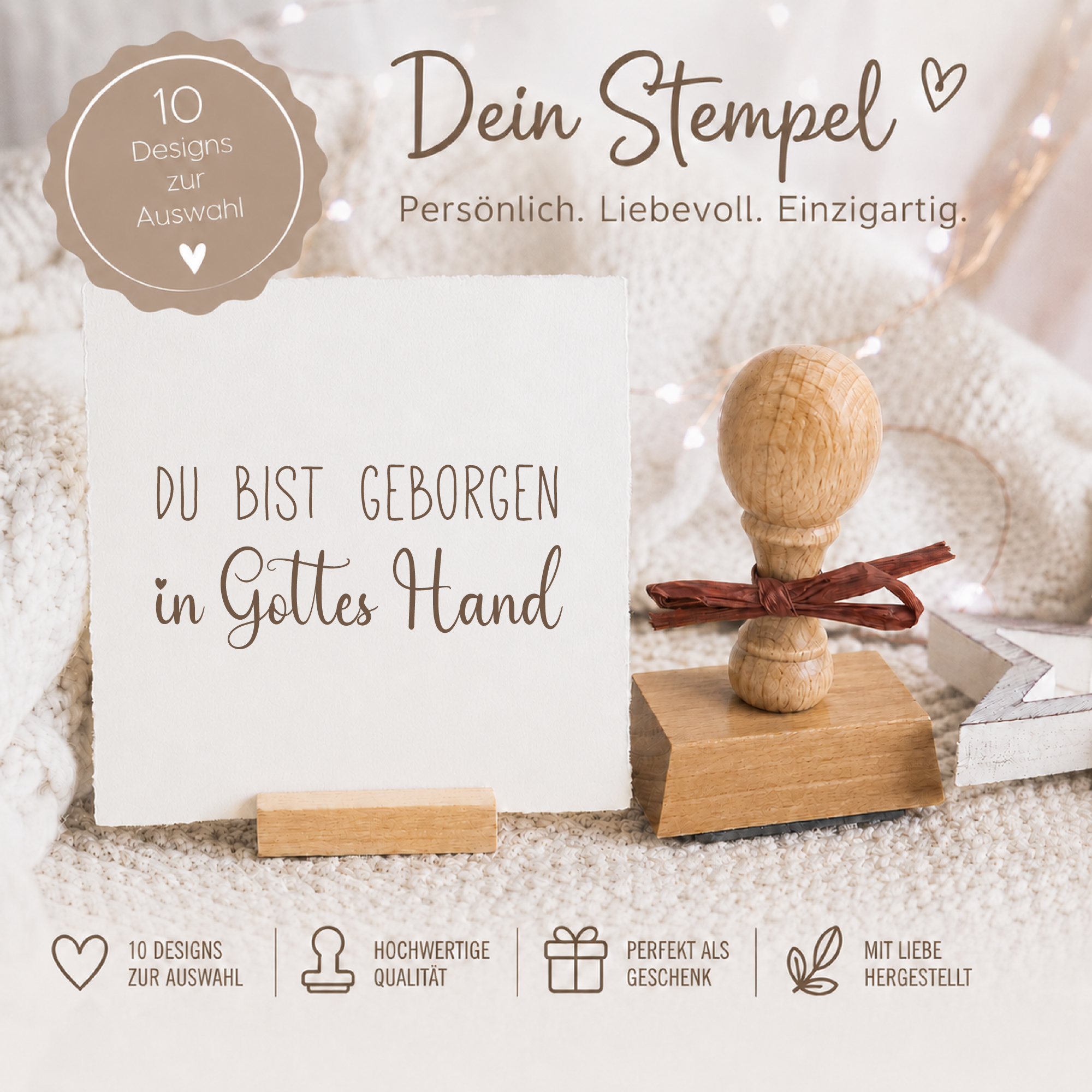 Stempel mit liebem Segensspruch – 10 Motive zur Auswahl