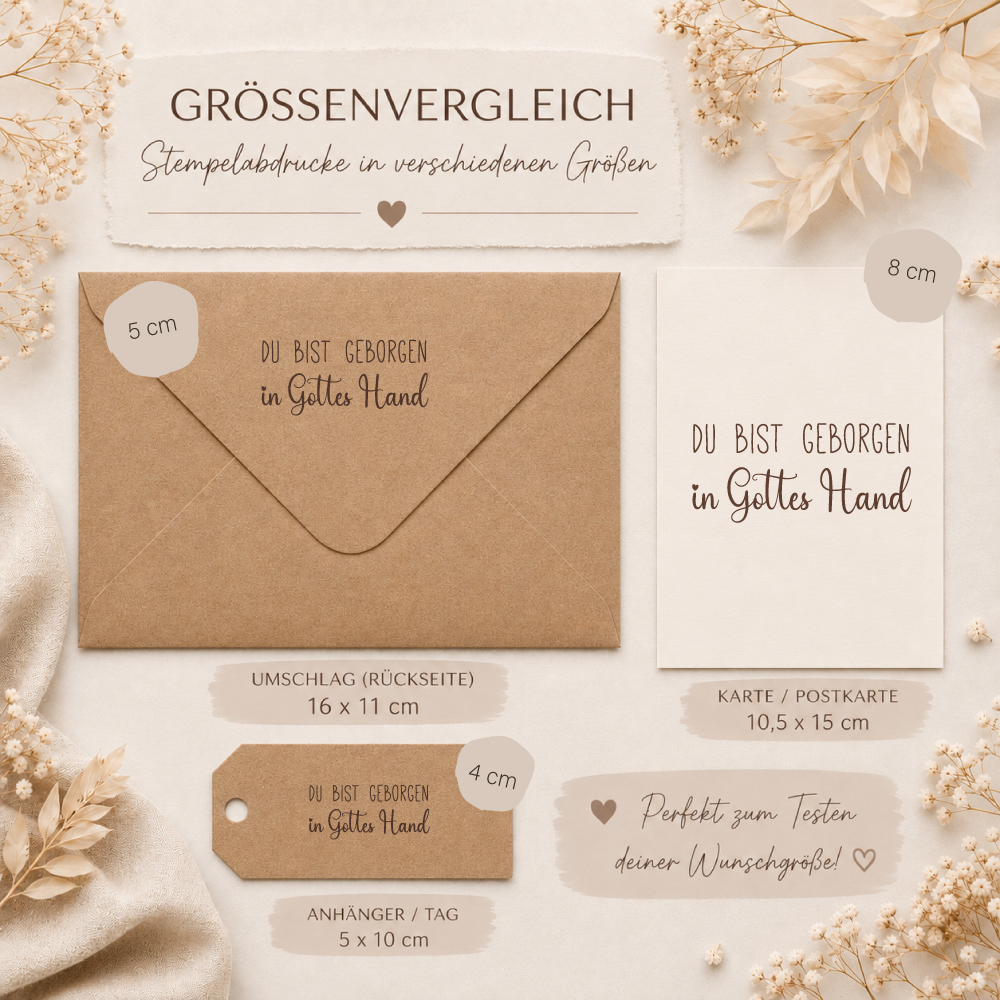 Stempel mit liebem Segensspruch – 10 Motive zur Auswahl