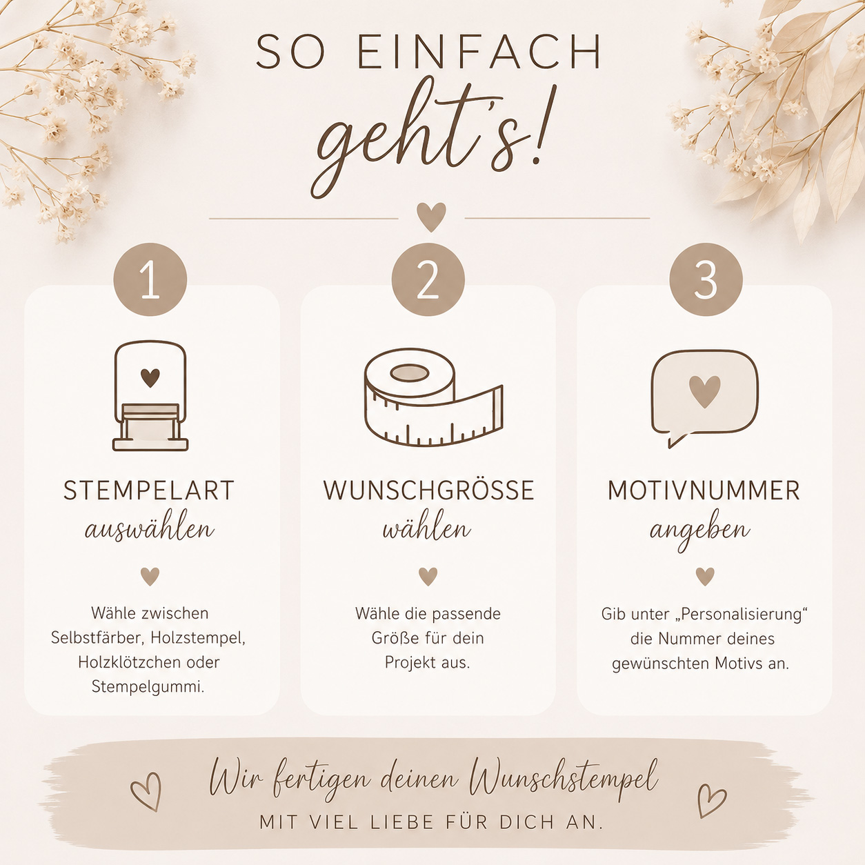 Stempel mit liebem Segensspruch – 10 Motive zur Auswahl