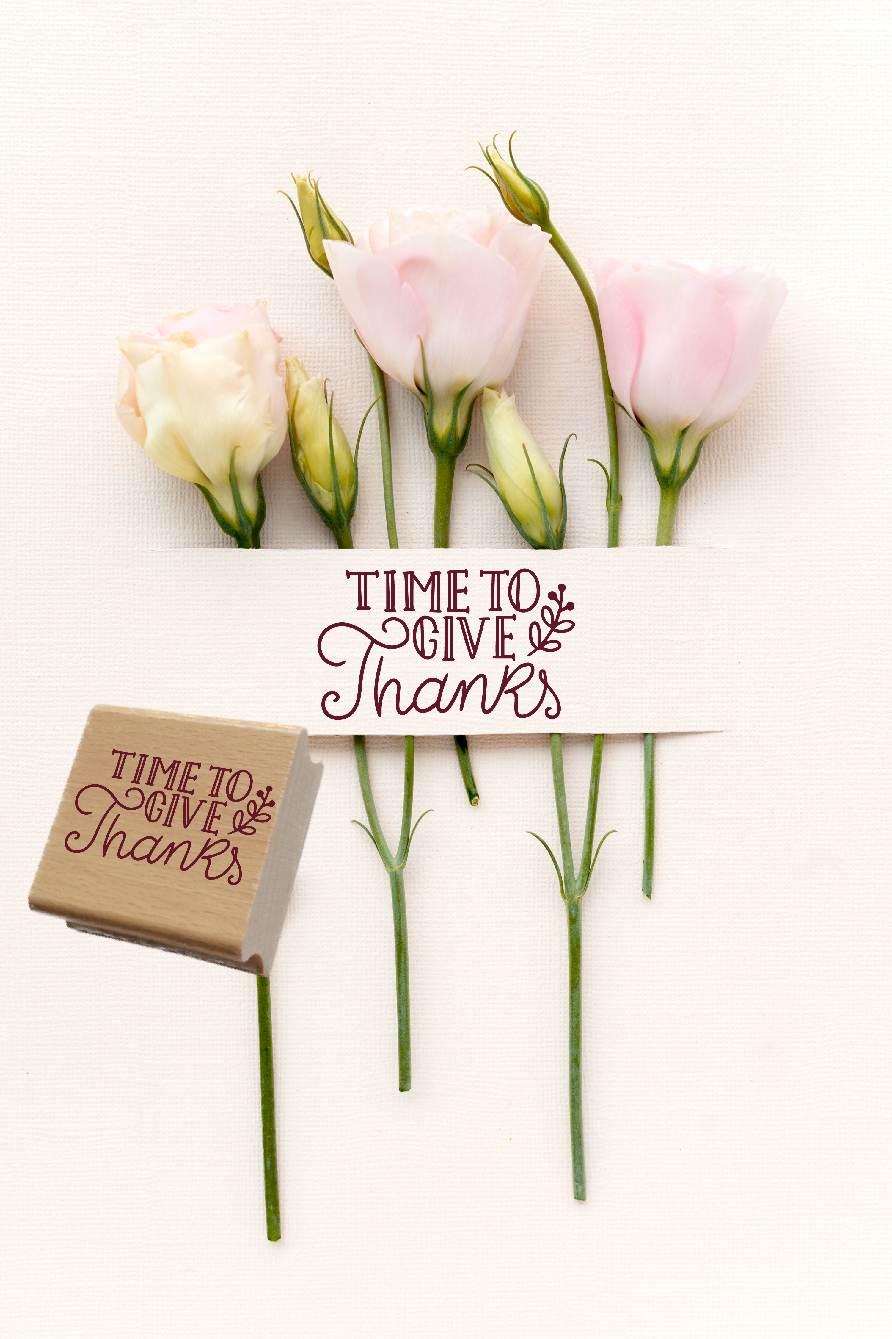 Thanksgiving Stempel „Time to Give Thanks“ | 4–10 cm