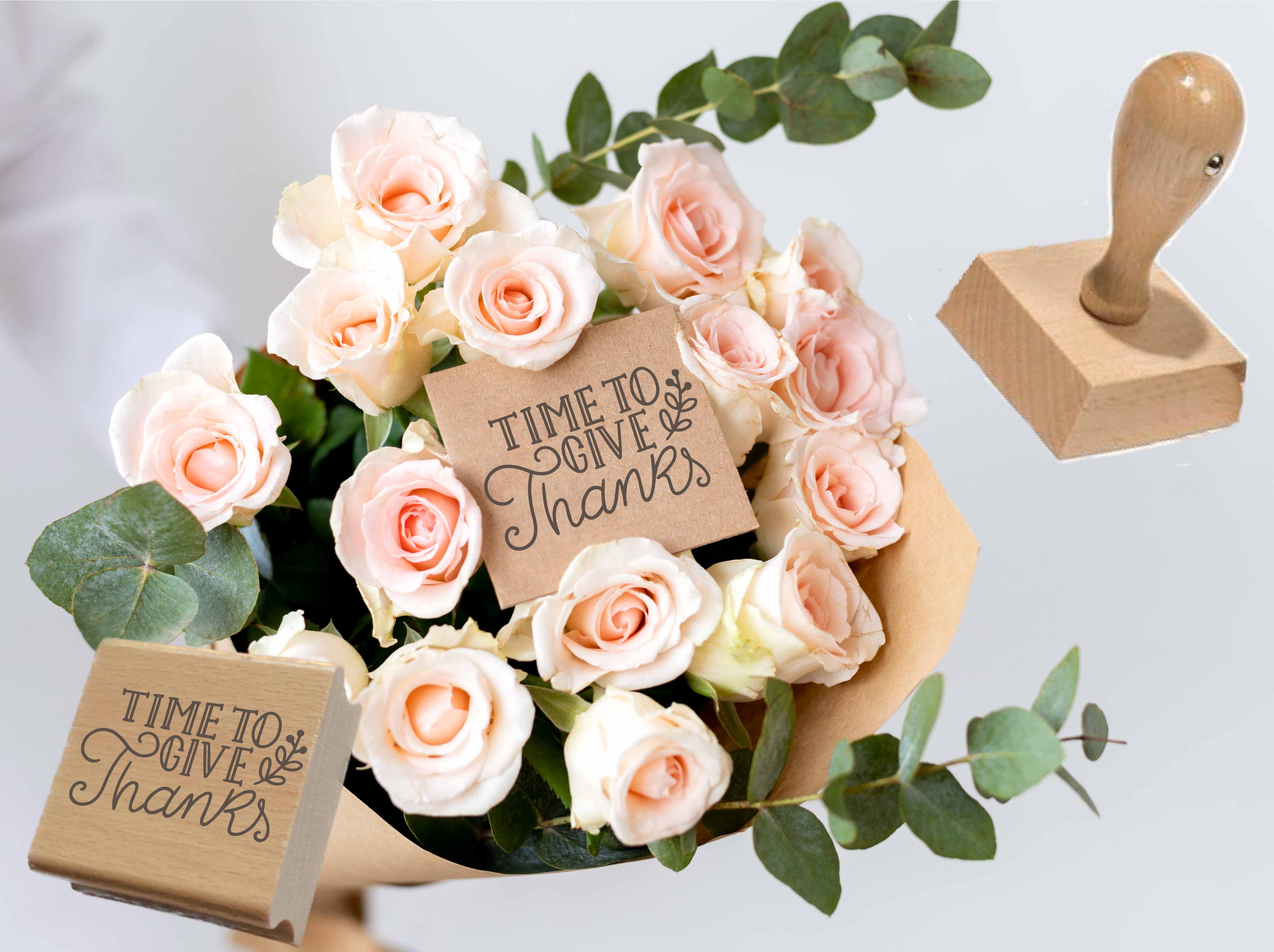 Thanksgiving Stempel „Time to Give Thanks“ | 4–10 cm