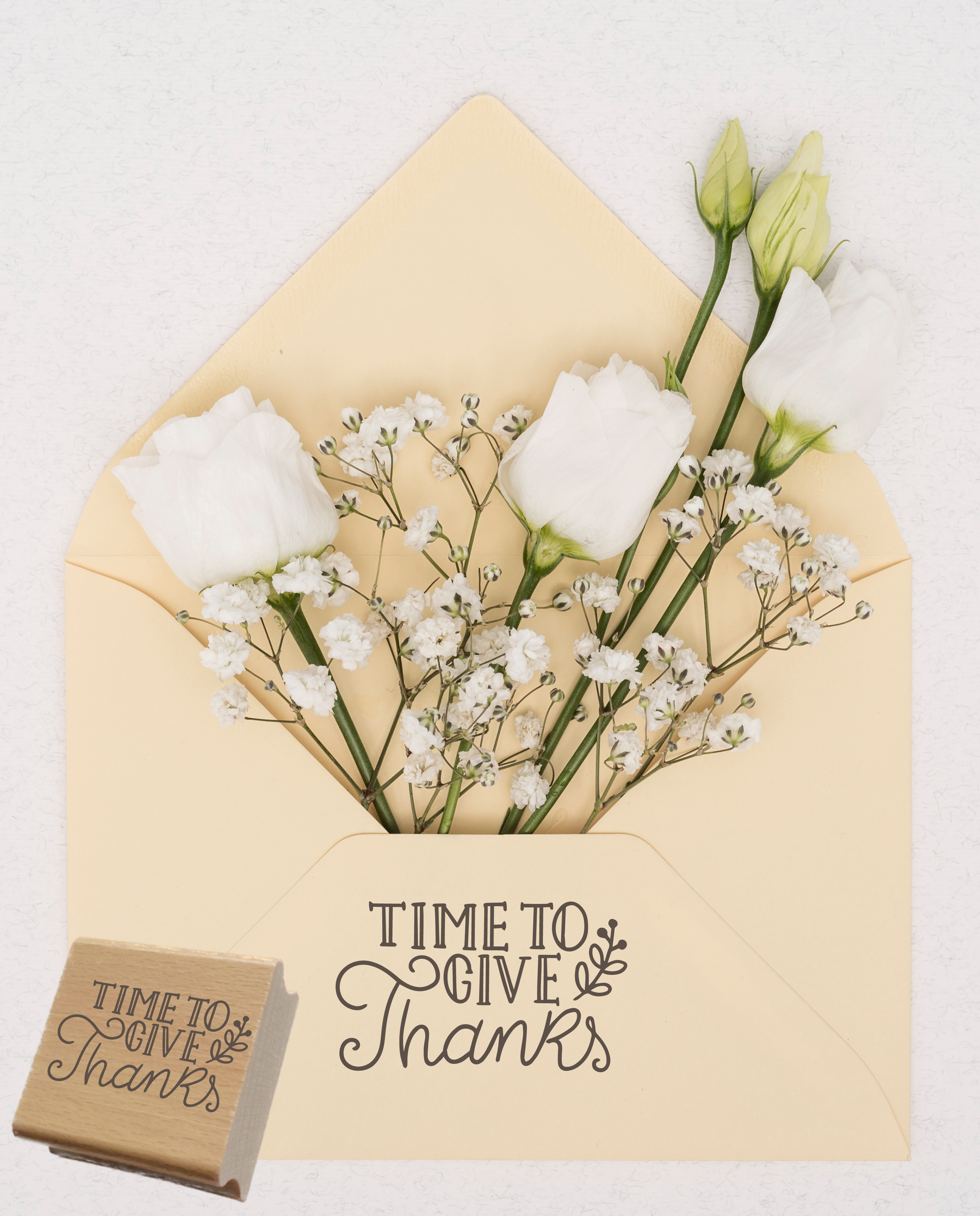 Thanksgiving Stempel „Time to Give Thanks“ | 4–10 cm