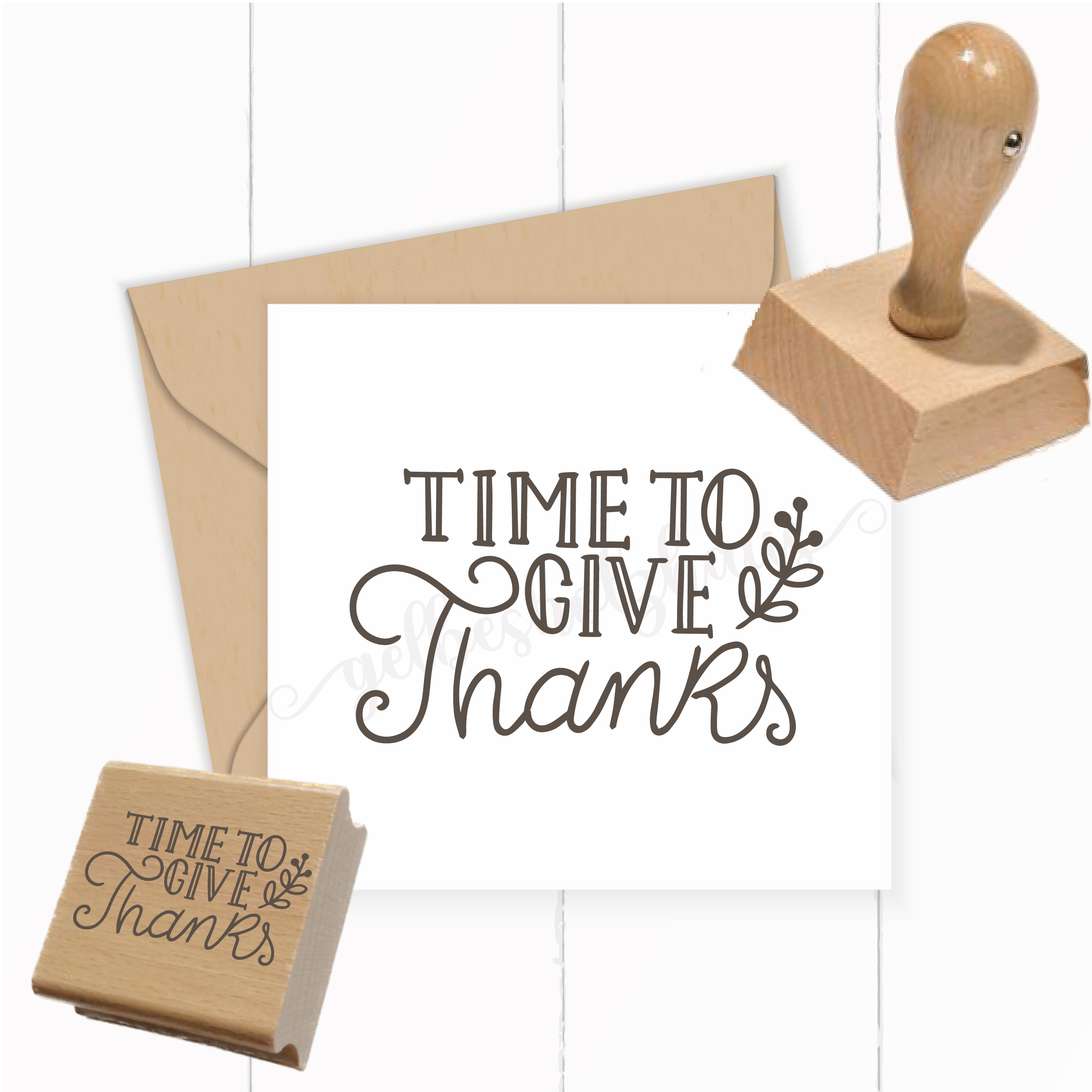 Thanksgiving Stempel „Time to Give Thanks“ | 4–10 cm - ST0796