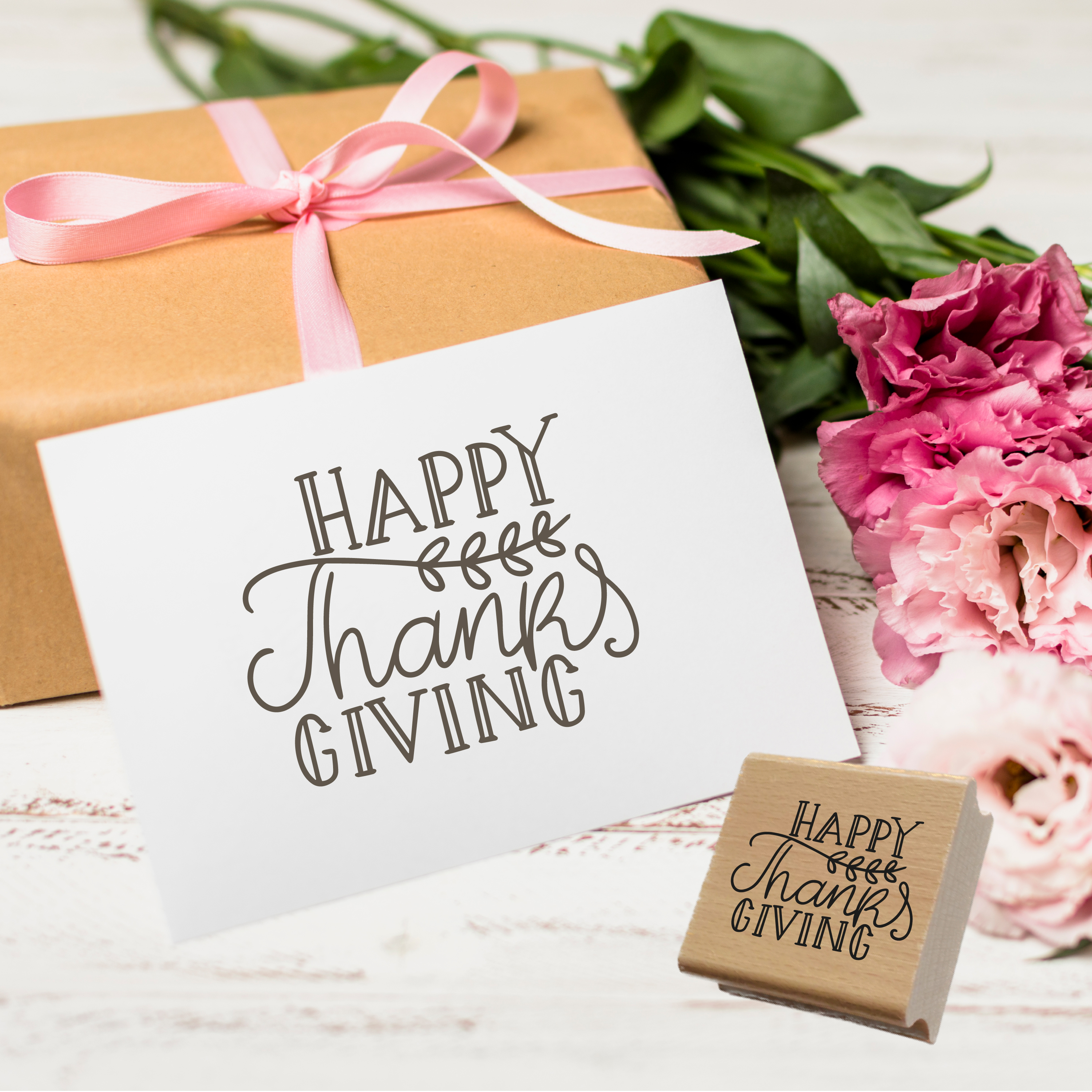 Thanksgiving Stempel „Happy Thanksgiving“ | Schriftstempel 4–10 cm