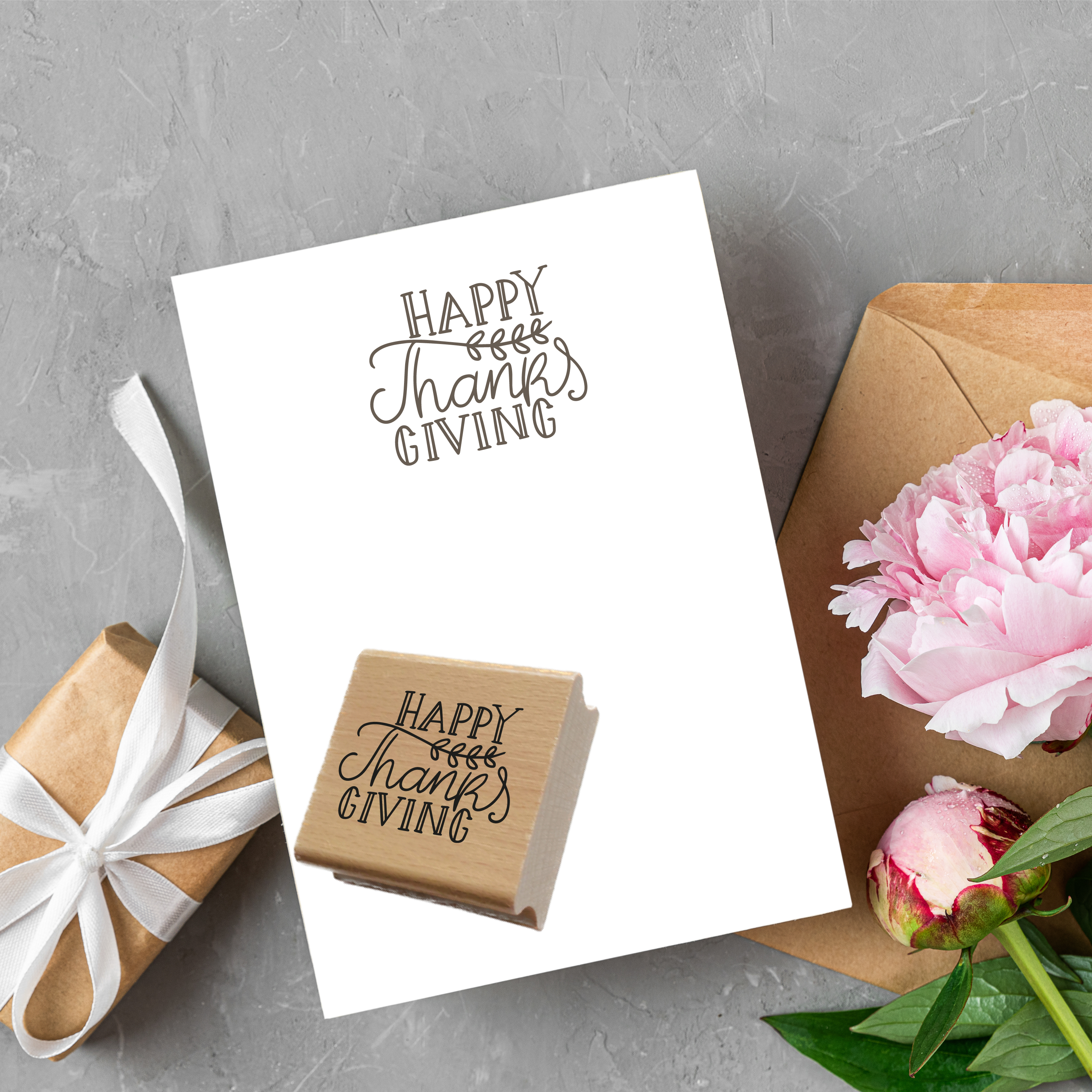 Thanksgiving Stempel „Happy Thanksgiving“ | Schriftstempel 4–10 cm
