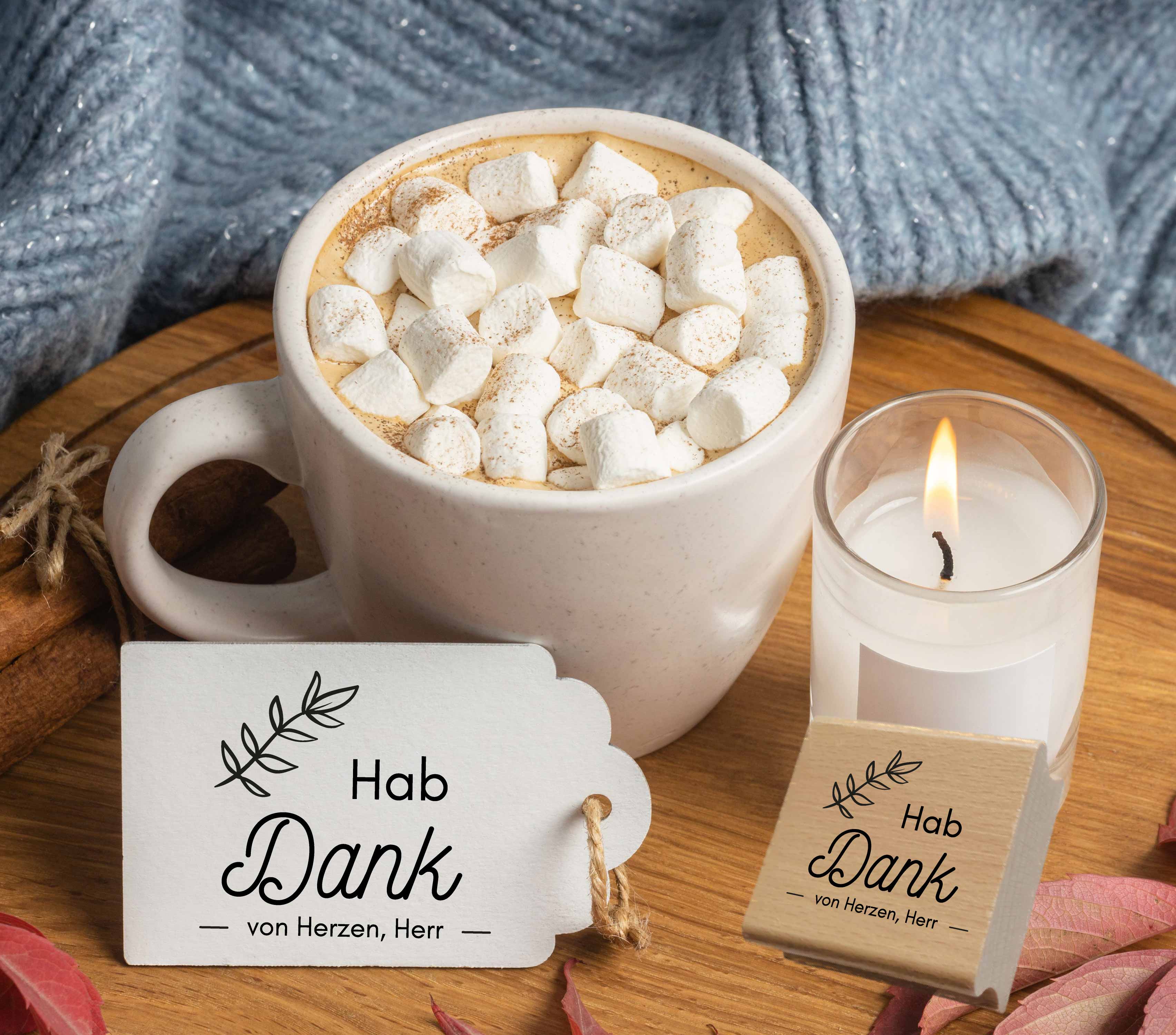 Christlicher Stempel „Hab Dank von Herzen, Herr“ | Erntedank 4–10 cm