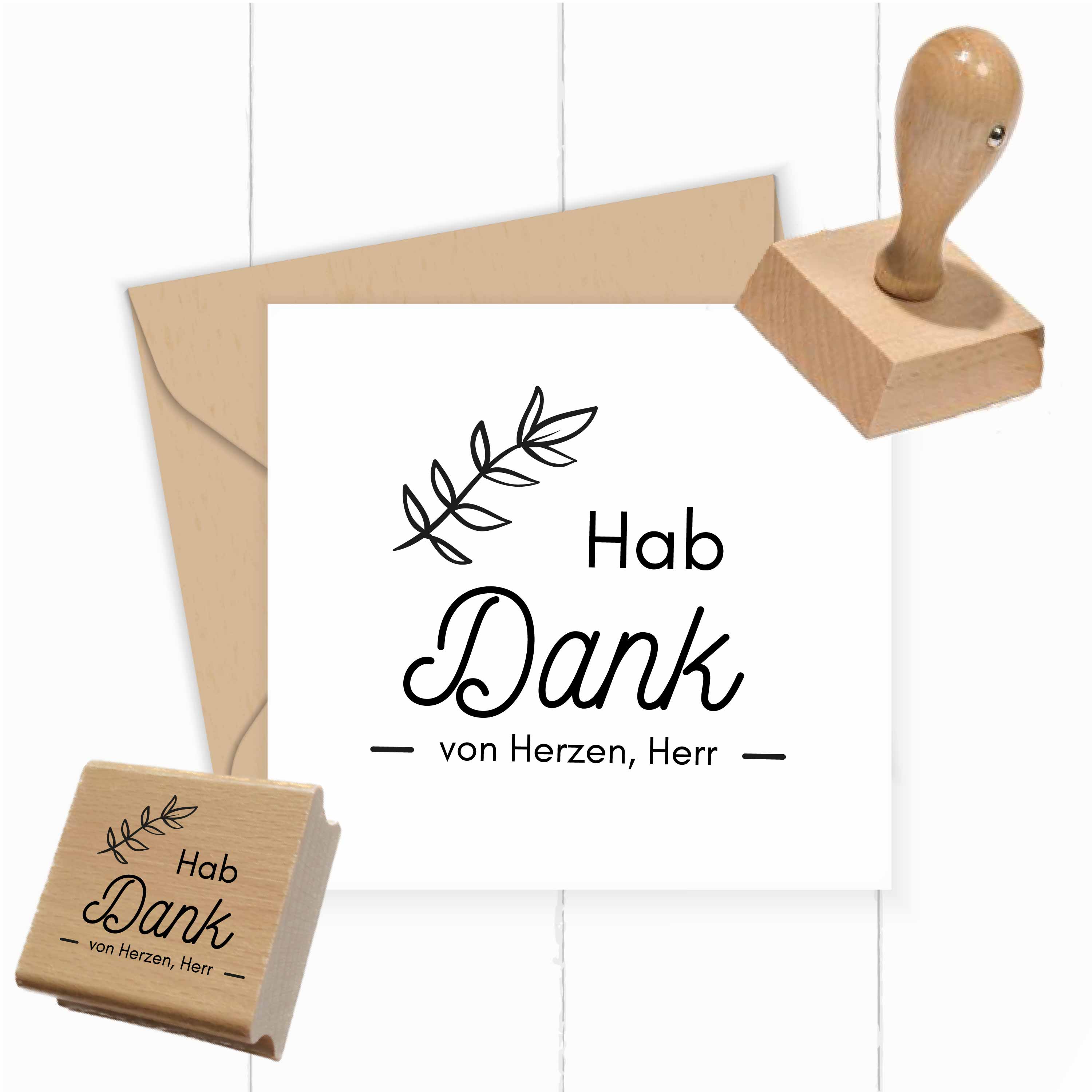 Christlicher Stempel „Hab Dank von Herzen, Herr“ | Erntedank 4–10 cm - ST0801