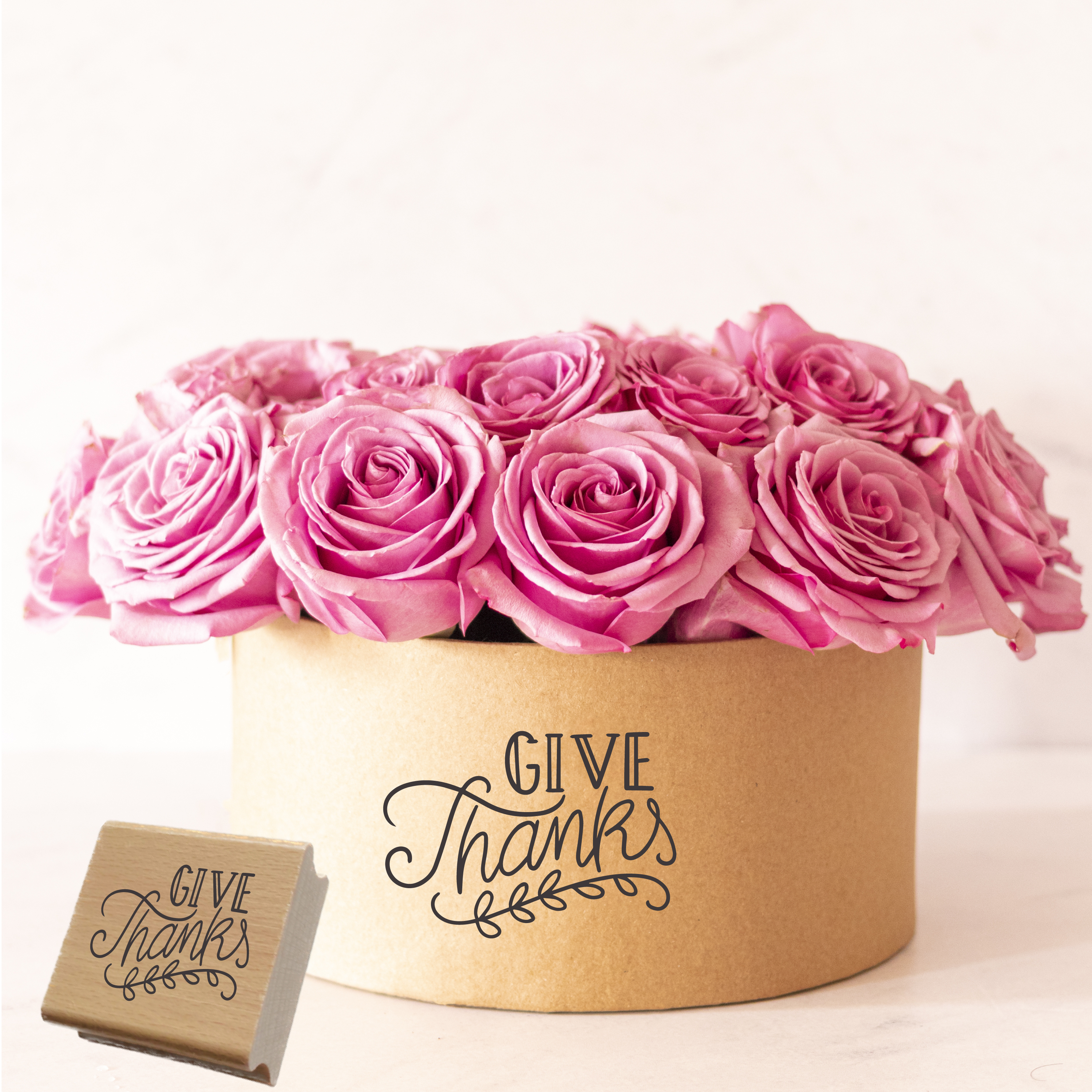 Give Thanks Stempel | Thanksgiving Spruchstempel 4–10 cm
