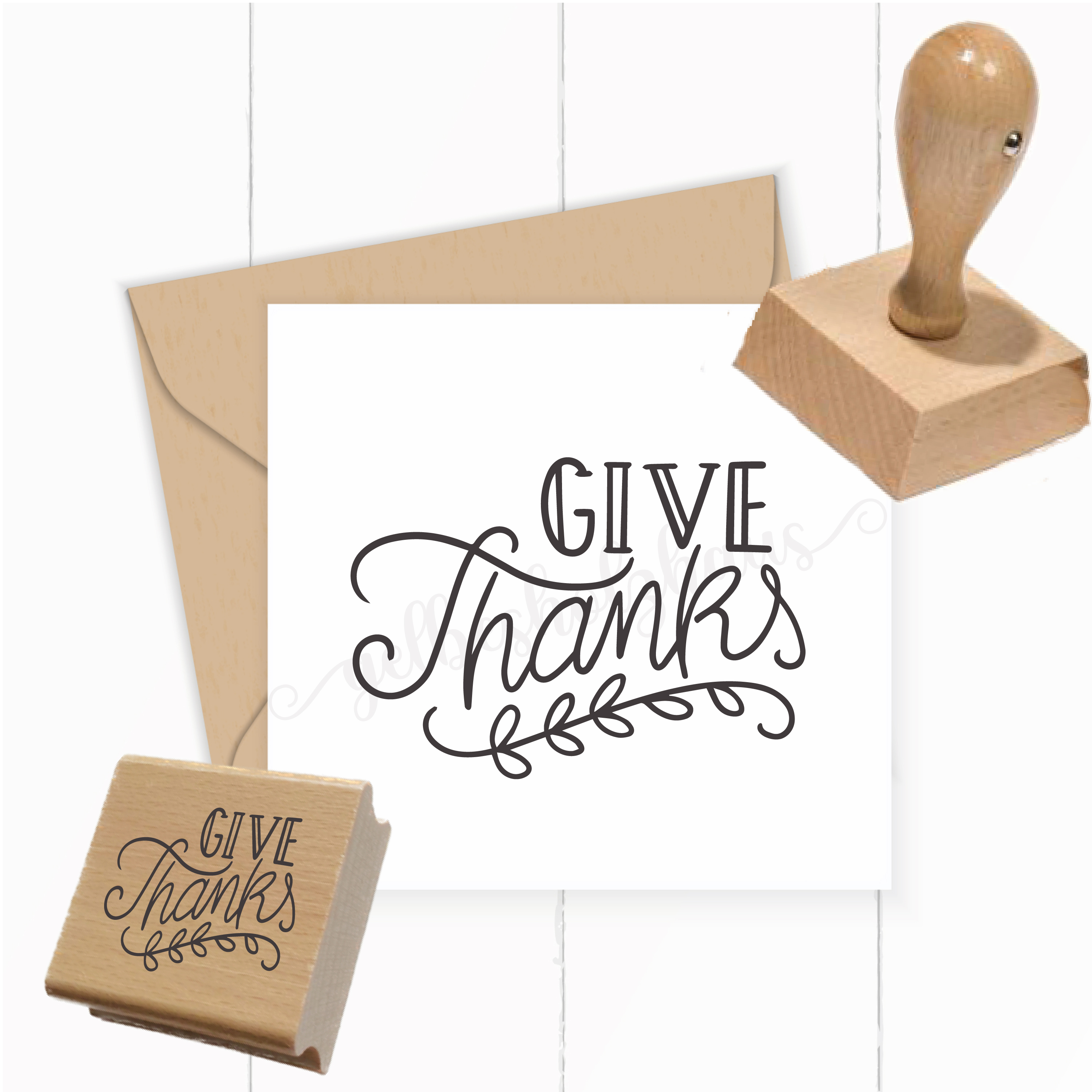 Give Thanks Stempel | Thanksgiving Spruchstempel 4–10 cm - ST0803